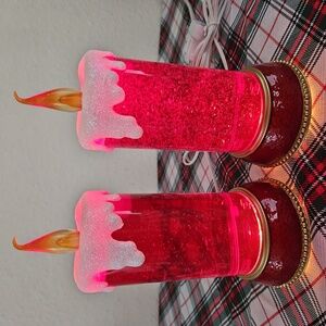Set Of 2 Valerie Parr Hill's Illuminated Glitter Candles